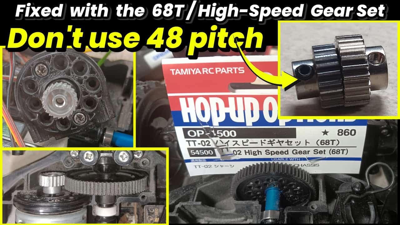 Fix Your TT-02: Stripped Pinion & Spur & 68T High-Speed Set Upgrade Guide