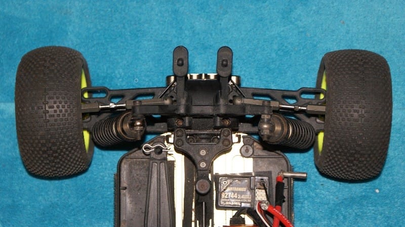 a closeup example of rear toe-in