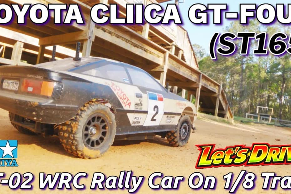 Tamiya TT-02 Toyota Celica ST165 on a 1/8 scale buggy track